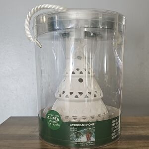 White Christmas Tree Tea Light Luminary